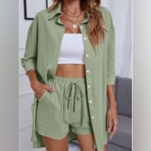 SHEIN Sage Green Casual Set